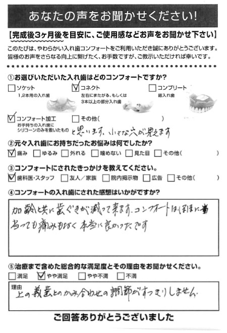 コネクトご利用者様（90代・女性）アンケート