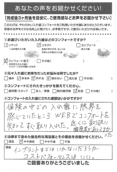 ソケットご利用者様（50代・男性）アンケート