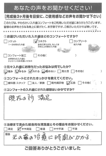 コネクトご利用者様（60代・男性）アンケート