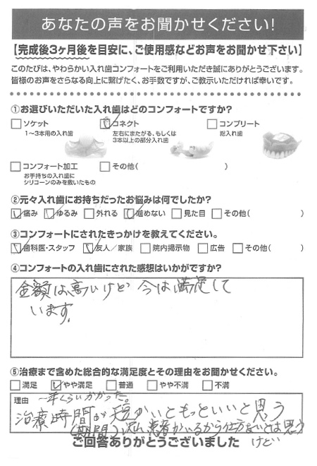 コネクトご利用者様（70代・女性）アンケート