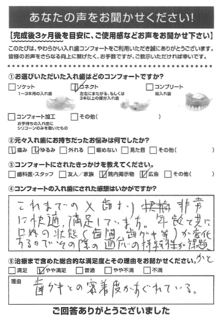 コネクトご利用者様（60代・男性）アンケート