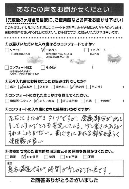 コネクトご利用者様（60代・男性）アンケート